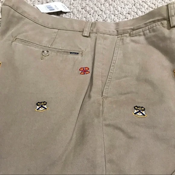 Ralph Lauren Polo Mens embroidered Boating KH Pants - Picture 3 of 6